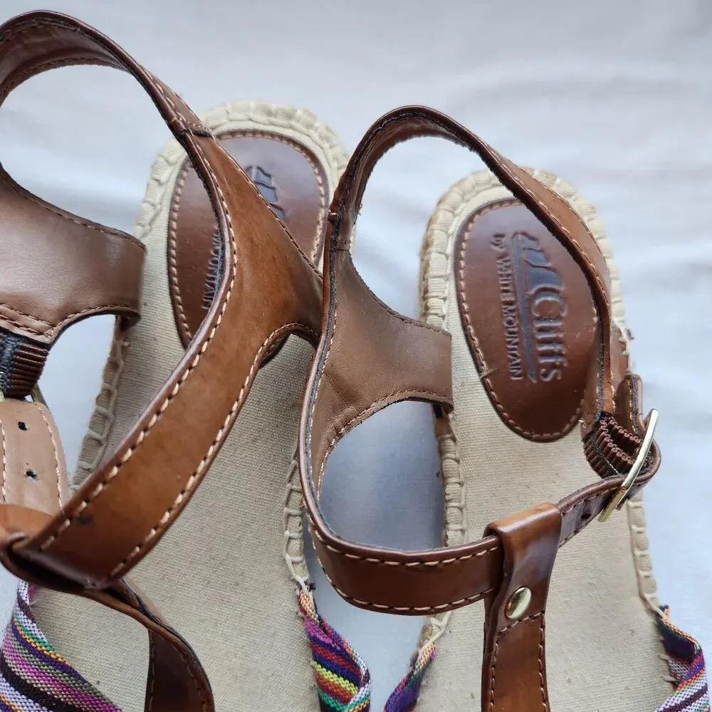 Cliffs by White Mountain Cheerio Multi Color Espadrille Sandals 9.5